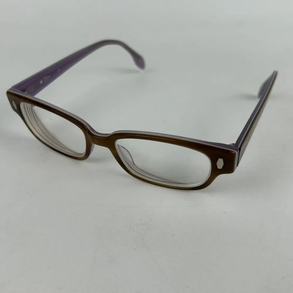 Vivid 7005 Eyeglasses Womens Burgundy Blue Plastic Round Full Rim 49 17 145‎